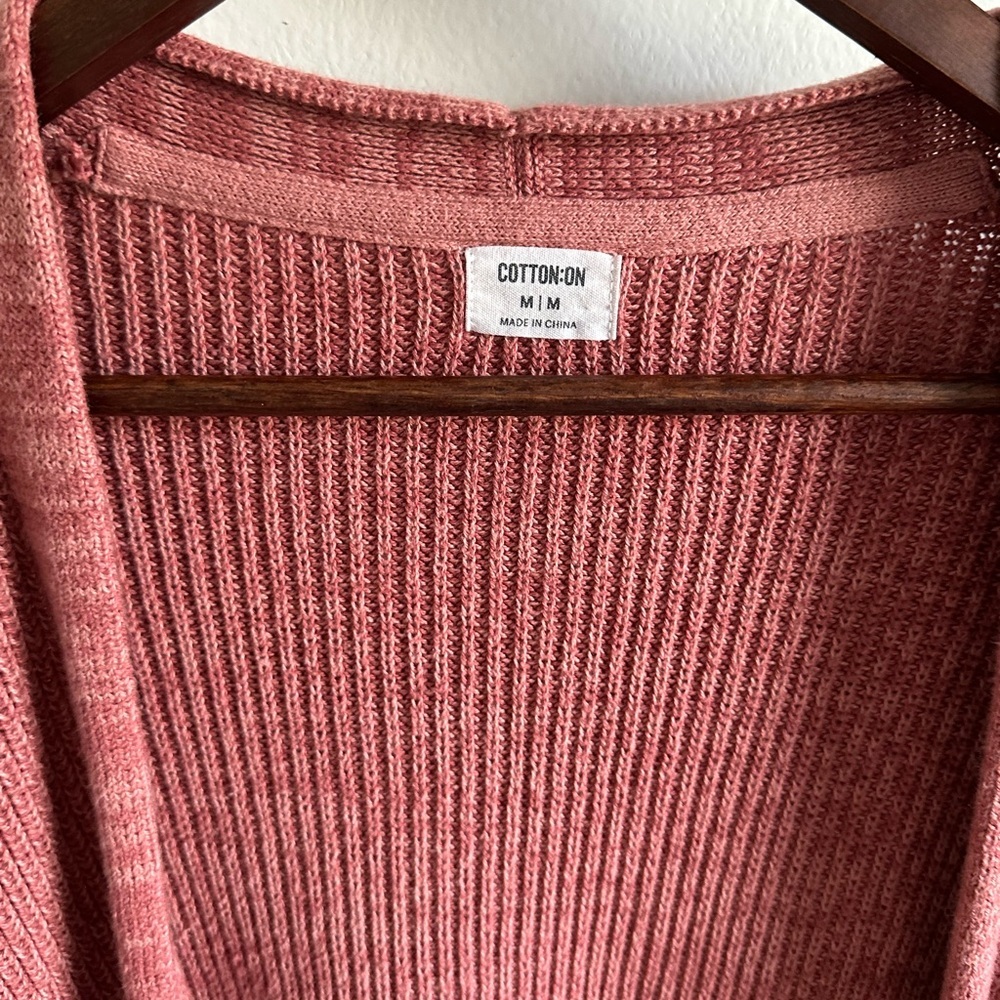 Cotton On Women's Archy Cardigan Sweater Size Medium Canyon Rose Marsala Twist - Picture 14 of 16